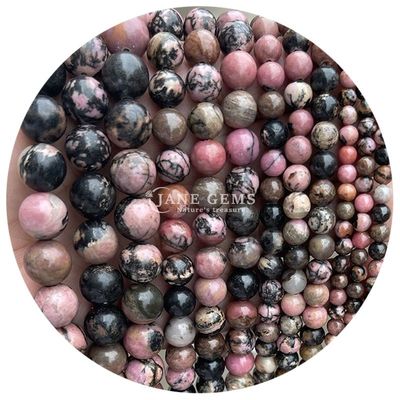 Gráfico de Pedra Natural Bolas Rondas 8mm Rosa Zebra Jaspe Bolas Rondas Turmalina Bolas Redondas Espaçadores Para Joias