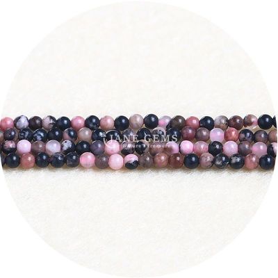Atacado Pedras de Pedra Preta Naturais 8mm Rhodolite Pedras de Pedra Redondas Multicolor Tourmaline Pedras Espaçadores para jóias