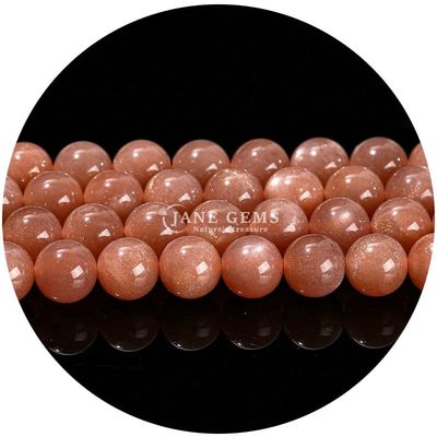 Atacado Natural 2A Flor de ameixa Turmalina Redonda Grãos soltos Moonstone Florite Sunstone Grãos espaçadores para jóias