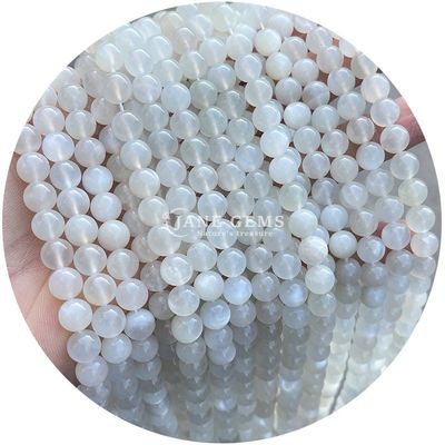 Atacado Natural 2A Turmalina Redonda Bolas Soltas Moonstone Bolas Soltas de Pedra Arco-íris Fluorito Bolas Espaçadores para jóias