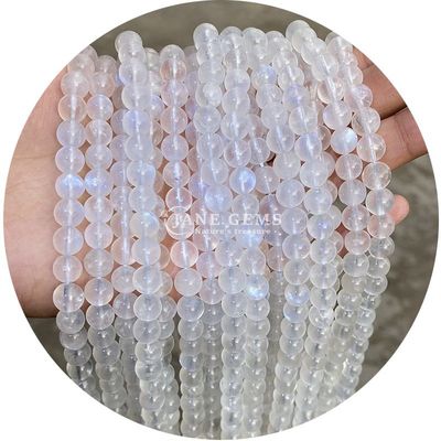 Atacado Natural 2A Turmalina Redonda Bolas Soltas Moonstone Bolas Soltas de Pedra Arco-íris Fluorito Bolas Espaçadores para jóias