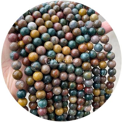 Atacado Natural 2A Turmalina Redonda Bolas Soltas Moonstone Bolas Soltas de Pedra Arco-íris Fluorito Bolas Espaçadores para jóias