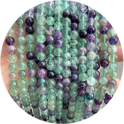 Atacado Natural 2A Turmalina Redonda Bolas Soltas Moonstone Bolas Soltas de Pedra Arco-íris Fluorito Bolas Espaçadores para jóias
