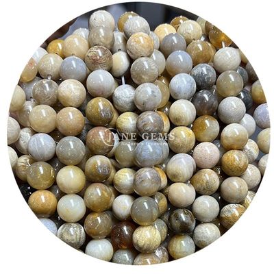 Atacado Natural 2A Turmalina Redonda Bolas Soltas Moonstone Bolas Soltas de Pedra Arco-íris Fluorito Bolas Espaçadores para jóias