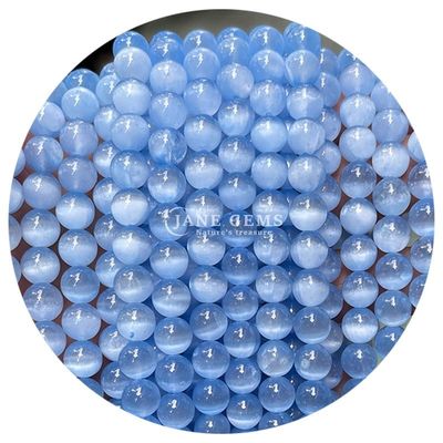 Gráfico de grânulos de pedras preciosas naturais pérolas largas redondas 8 mm de gesso azul pérolas largas redondas de hematita pérolas espaçadores para fabricação de jóias