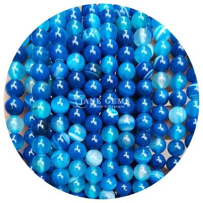 Gráfico de grânulos de pedras preciosas naturais pérolas largas redondas 8 mm de gesso azul pérolas largas redondas de hematita pérolas espaçadores para fabricação de jóias