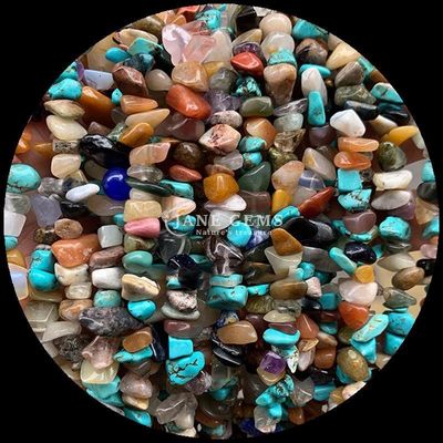 Turmalina Natural Turquesa Bolas Cristal Natural Forma Irregular Chip Cascalho Pedra Solta Filamentos de Bolas Para Pulseiras