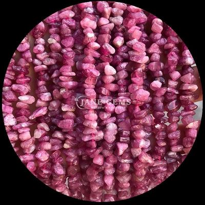 Rosa Tourmaline Gem Bead Cristal Natural Forma Irregular Chip Gravel Stone Loose Bead Strands Para Pulseiras