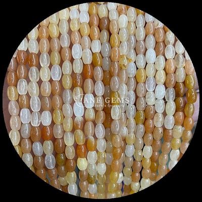 Olho de Tigre Amarelo Aventurina Gem Bead Natural Cristal de Arroz Forma de Pedra Loose Bead Filamentos Para Pulseiras