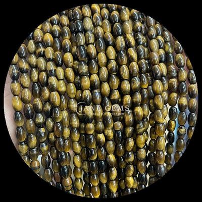Olho de Tigre Amarelo Aventurina Gem Bead Natural Cristal de Arroz Forma de Pedra Loose Bead Filamentos Para Pulseiras