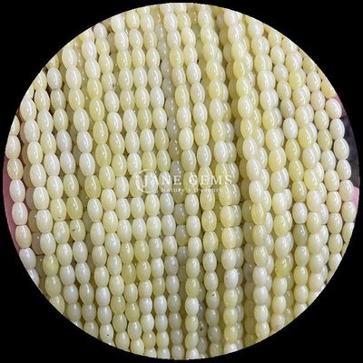 Ágata indiana ponto verde limão jade gem Bead natural cristal arroz forma de pedra fios de contas soltas para pulseiras