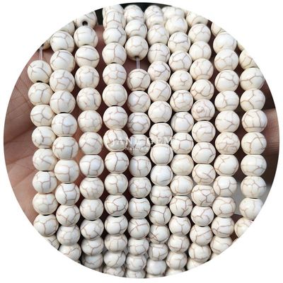 Wholesale Howlite Pedra Redonda Grânulos Soltos Turquesa Grânulos Soltos Grânulos Redondos Espaçadores para Fabricação de jóias