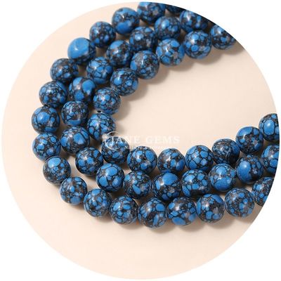 Wholesale Howlite Pedra Redonda Grânulos Soltos Turquesa Grânulos Soltos Grânulos Redondos Espaçadores para Fabricação de jóias
