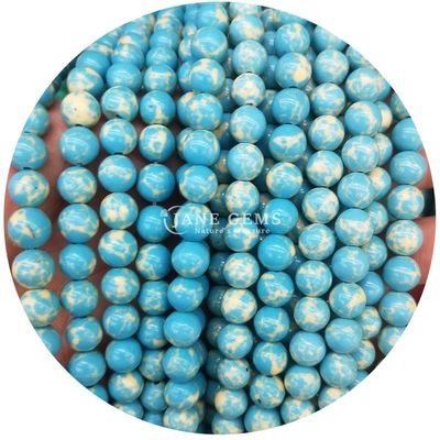 Wholesale Howlite Pedra Redonda Grânulos Soltos Turquesa Grânulos Soltos Grânulos Redondos Espaçadores para Fabricação de jóias