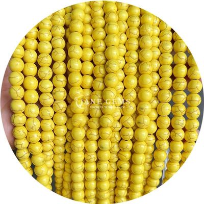 Wholesale Howlite Pedra Redonda Grânulos Soltos Turquesa Grânulos Soltos Grânulos Redondos Espaçadores para Fabricação de jóias