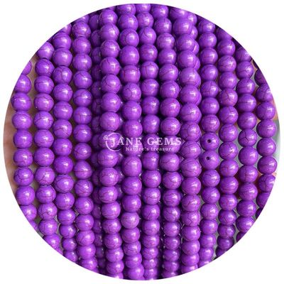 Wholesale Howlite Pedra Redonda Grânulos Soltos Turquesa Grânulos Soltos Grânulos Redondos Espaçadores para Fabricação de jóias