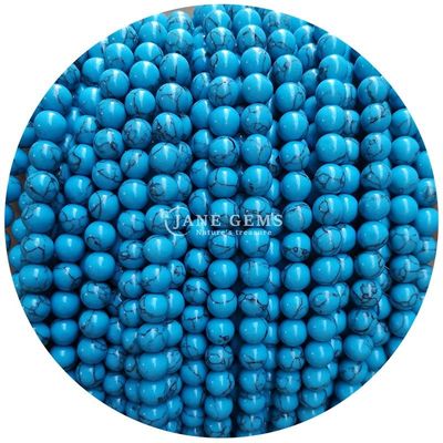 Wholesale Howlite Pedra Redonda Grânulos Soltos Turquesa Grânulos Soltos Grânulos Redondos Espaçadores para Fabricação de jóias