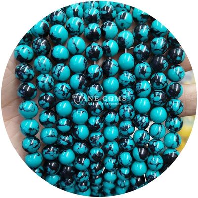 Wholesale Howlite Pedra Redonda Grânulos Soltos Turquesa Grânulos Soltos Grânulos Redondos Espaçadores para Fabricação de jóias