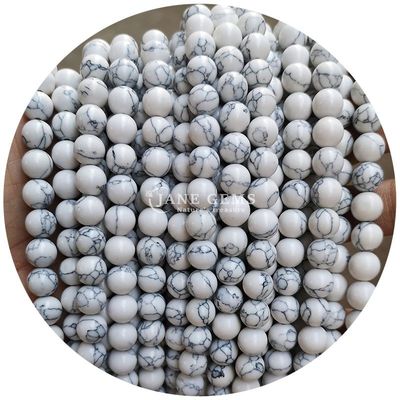 Wholesale Howlite Pedra Redonda Grânulos Soltos Turquesa Grânulos Soltos Grânulos Redondos Espaçadores para Fabricação de jóias