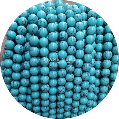 Wholesale Howlite Pedra Redonda Grânulos Soltos Turquesa Grânulos Soltos Grânulos Redondos Espaçadores para Fabricação de jóias