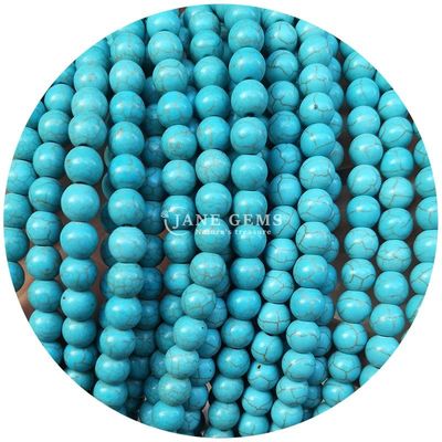 Wholesale Howlite Pedra Redonda Grânulos Soltos Turquesa Grânulos Soltos Grânulos Redondos Espaçadores para Fabricação de jóias