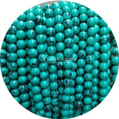 Wholesale Howlite Pedra Redonda Grânulos Soltos Turquesa Grânulos Soltos Grânulos Redondos Espaçadores para Fabricação de jóias