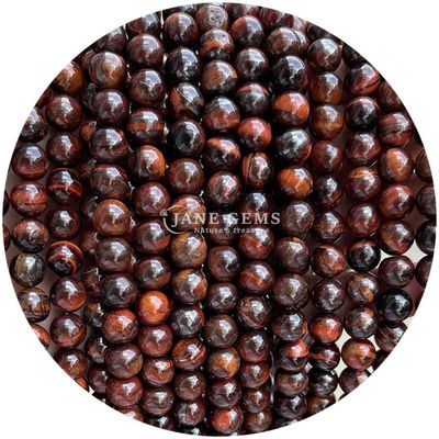 Atacado Pedra Natural Bolas Rondas Soltas 8mm Bolas Soltas de Olho de Tigre Rosa Vermelho Bolas Rondas de Olho de Tigre Espaçadores para jóias