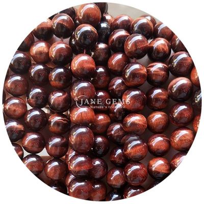 Atacado Pedra Natural Bolas Rondas Soltas 8mm Bolas Soltas de Olho de Tigre Rosa Vermelho Bolas Rondas de Olho de Tigre Espaçadores para jóias