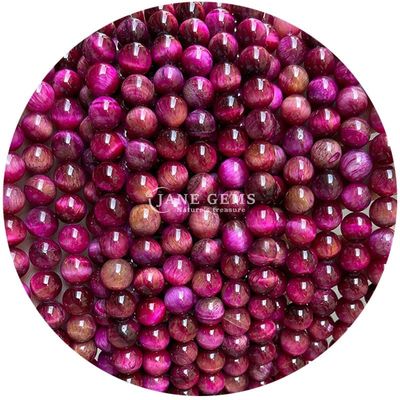 Atacado Pedra Natural Bolas Rondas Soltas 8mm Bolas Soltas de Olho de Tigre Rosa Vermelho Bolas Rondas de Olho de Tigre Espaçadores para jóias