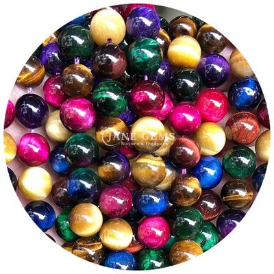 Atacado Pedra Natural Bolas Rondas Soltas 8mm Bolas Soltas de Olho de Tigre Rosa Vermelho Bolas Rondas de Olho de Tigre Espaçadores para jóias