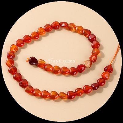 Rose Quartz Carnelian Gem Bead Natural Crystal Heart Shape Stone Loose Bead Strands Para Pulseiras