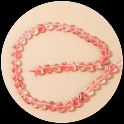 Rose Quartz Carnelian Gem Bead Natural Crystal Heart Shape Stone Loose Bead Strands Para Pulseiras