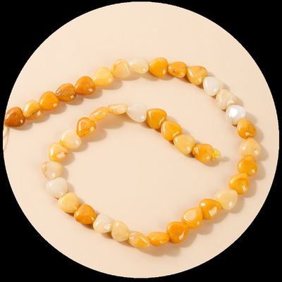 Rose Quartz Carnelian Gem Bead Natural Crystal Heart Shape Stone Loose Bead Strands Para Pulseiras