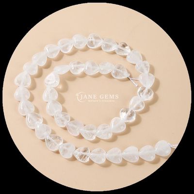 Jade Branca Ouro Pedra de Areia Pérola de Gem Natural Cristal Forma de Coração Pedra Fio de Pérola Solto Para Pulseiras