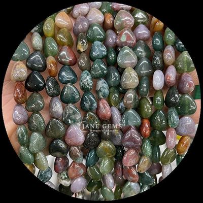 Jade Branca Ouro Pedra de Areia Pérola de Gem Natural Cristal Forma de Coração Pedra Fio de Pérola Solto Para Pulseiras