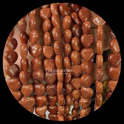 Jade Branca Ouro Pedra de Areia Pérola de Gem Natural Cristal Forma de Coração Pedra Fio de Pérola Solto Para Pulseiras