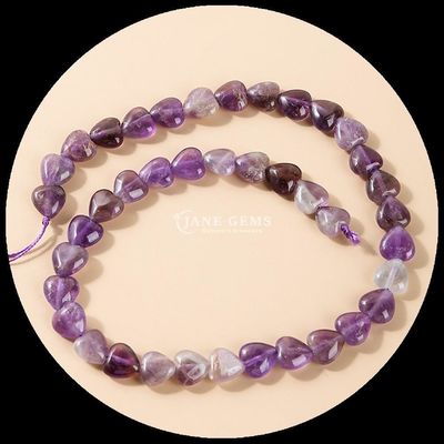 Aquamarinos Ametista Gem Bead Natural Cristal Forma de Coração Pedra Loose Bead Strands Para Pulseiras