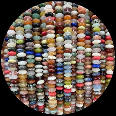 Rosa Aventurina Verde Aventurina Gem Bead Natural Cristal UFO Forma Pedra Loose Bead Filamentos Para Pulseiras