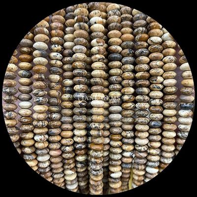 Sodalite Picture Stone Gem Bead Natural Crystal UFO Shape Stone Loose Bead Strands Para Pulseiras