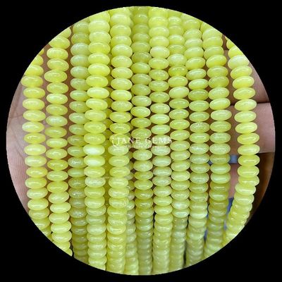Limão Jade Amazonas Gem Bead Natural Cristal UFO Forma Pedra Loose Bead Filamentos Para Pulseiras