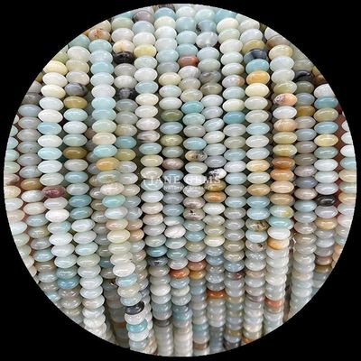 Limão Jade Amazonas Gem Bead Natural Cristal UFO Forma Pedra Loose Bead Filamentos Para Pulseiras