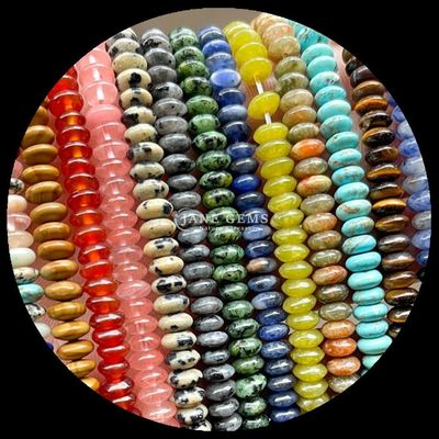 Limão Jade Amazonas Gem Bead Natural Cristal UFO Forma Pedra Loose Bead Filamentos Para Pulseiras