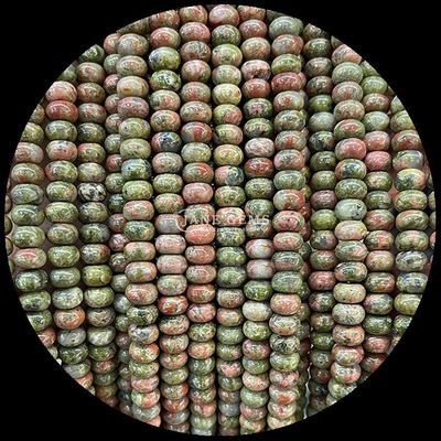 Lucky Jade Lava Stone Gem Bead Natural Crystal Abacus Shape Stone Loose Bead Strands Para Pulseiras