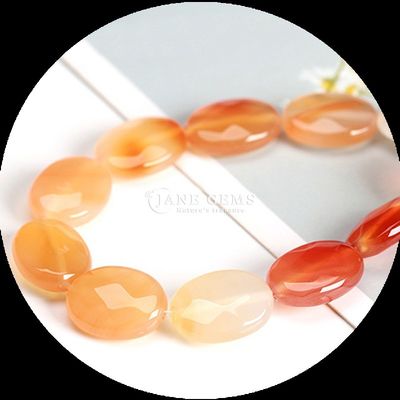 Estilo Índia Ágata vermelho Jaspe Pedra solta cordas de contas facetas de forma oval Pedra preciosa