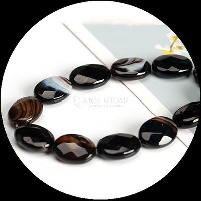 Estilo Índia Ágata vermelho Jaspe Pedra solta cordas de contas facetas de forma oval Pedra preciosa