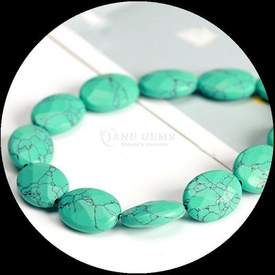Caracterização de forma oval gem Bead Natural Crystal Opalite Blue Dot Stone Loose Bead Strands para pulseiras