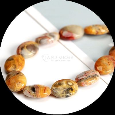 Características da forma oval de pérola cristal natural Howlite floco de neve Obsidiana pedra folhas de pérola para pulseiras
