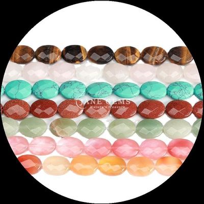 Características da forma oval de pérola cristal natural Howlite floco de neve Obsidiana pedra folhas de pérola para pulseiras