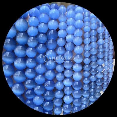 Forma redonda pérola de gemas colorido azul verde laranja cor de gato olho solto de pérola fios para pulseiras