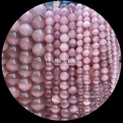 Gold Olive Blue Color Gems Bead Round Shape Cat Eye Loose Bead Strands para jóias feitas à mão
